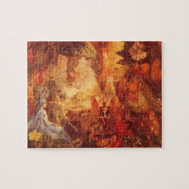 Vintage Fairy Tale Captive Robin av Fitzgerald Pussel (Horisontell)