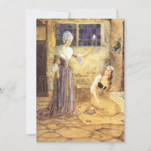 Vintage Fairy Tale Cinderella med Fairy Godmor