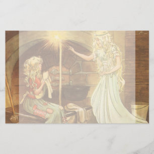 Vintage Fairy Tale, Cinderella och Fairy Godmor Brevpapper