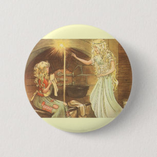 Vintage Fairy Tale, Cinderella och Fairy Godmor Knapp