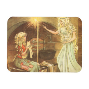 Vintage Fairy Tale, Cinderella och Fairy Godmor Magnet