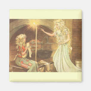 Vintage Fairy Tale, Cinderella och Fairy Godmor Magnet