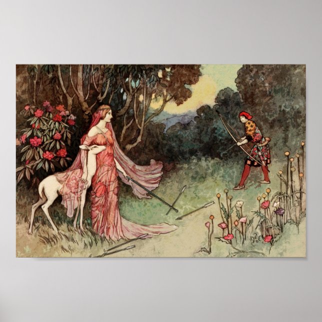 Vintage Fairy Tale Illustration Poster (Framsidan)