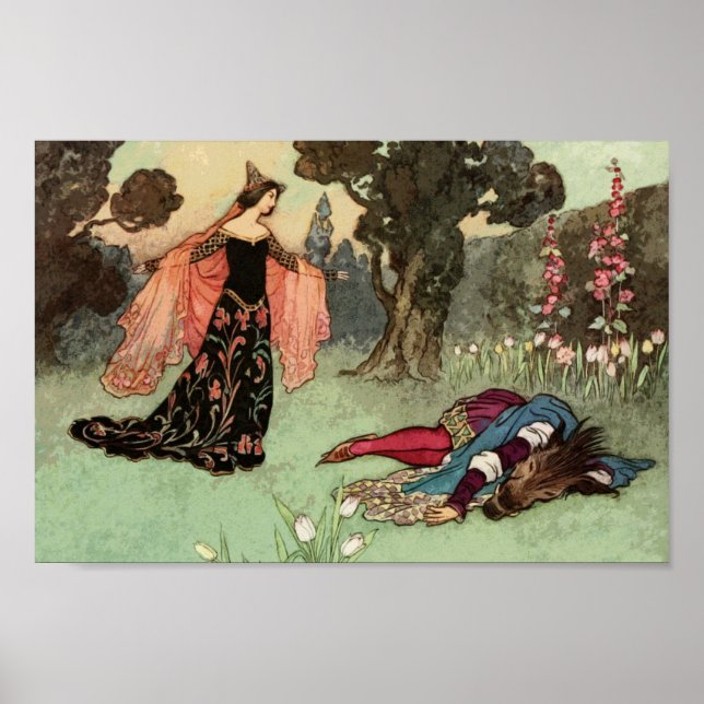 Vintage Fairy Tale Illustration Poster (Framsidan)