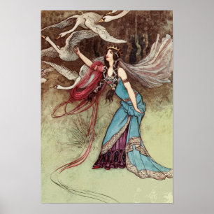 Vintage Fairy Tale Illustration Poster