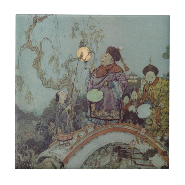 Vintage Fairy Tale, Nightingale av Edmund Dulac Kakelplatta (Framsidan)