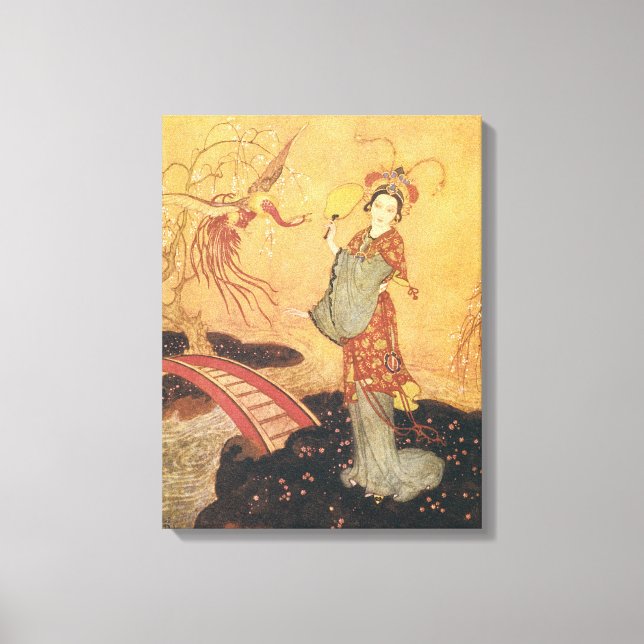 Vintage Fairy Tale Princess Badoura, Edmund Dulac Canvastryck (Framsida)