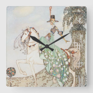 Vintage Fairy Tale, Princess Minette, Kay Nielsen Fyrkantig Klocka