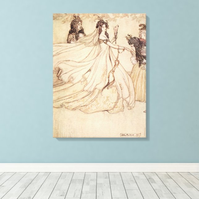 Vintage Fairy Tales, Cinderella av Arthur Rackham Canvastryck (Insitu (trägolv))