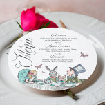 Vintage Fairytale Alice i Wonderland Tea Party Meny<br><div class="desc">Bekvämt designad vintage Alice på underlandstemat bröllop-menyn. Perfekt för Alice i Wonderland-themed bröllop. Utformningen har en blandning av våra egna handdragna originalfjärilar. Vi har noggrant återställt de ikoniska Alice-illustrationerna i Wonderland vintage genom att skissera dem för att ge dem liv med vackra undertoner med vattenfärg. Utformningen har vårt ursprungliga handdragna...</div>
