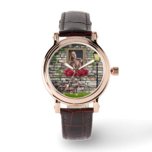 Vintage Fairytale Bicycle Ro Girly Photo Ram Armbandsur