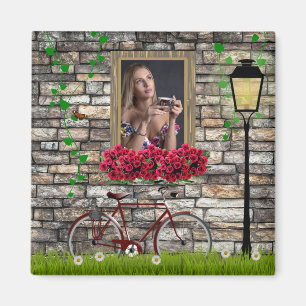 Vintage Fairytale Bicycle Ro Girly Photo Ram Magnet