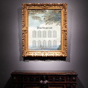 Vintage Fairytale Castle Forest Seating Chart Poster