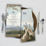 Vintage Fairytale Castle Rustic Forest Bröllop Meny<br><div class="desc">Ett vackert sagoslott som finns i en skog. En unik bröllop-design som användor vattenfärgen vintage illustrationer av felsökningsinställningar. En "gång på en tid" och "lyckligtvis alltid efter" storybook stil bröllop är perfekt för ett prins- och prinsessa bröllop-tema. Skripttypografi i elegant bok används för att skapa en saga. En charmig bröllop-menydesign...</div>