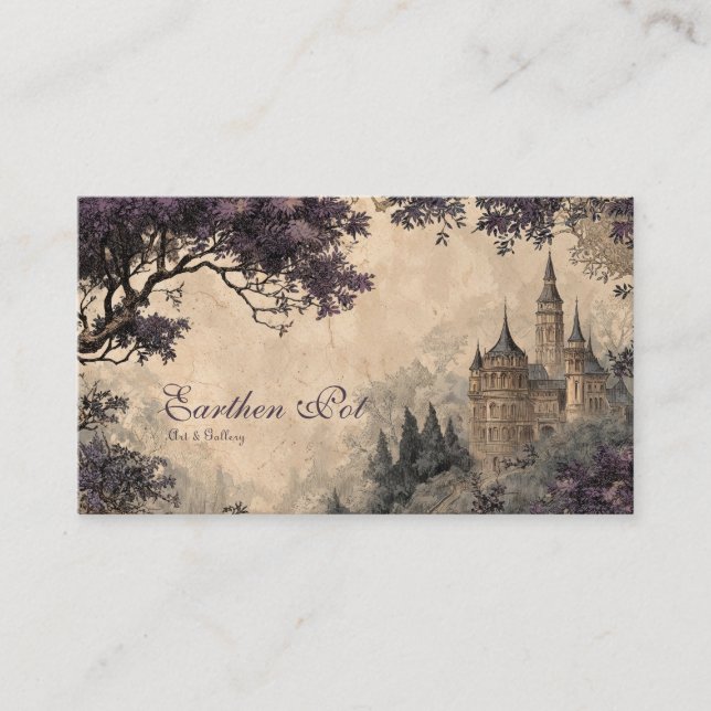 Vintage Fairytale Enchanted Castle Visitkort (Framsida)