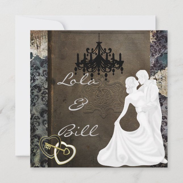 Vintage Fairytale Wedding AUTHENTIC AN Inbjudningar (Framsida)