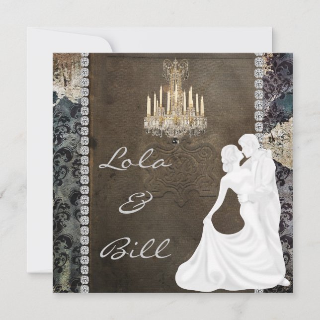 Vintage Fairytale Wedding AuthENTIC Inbjudningar (Framsida)