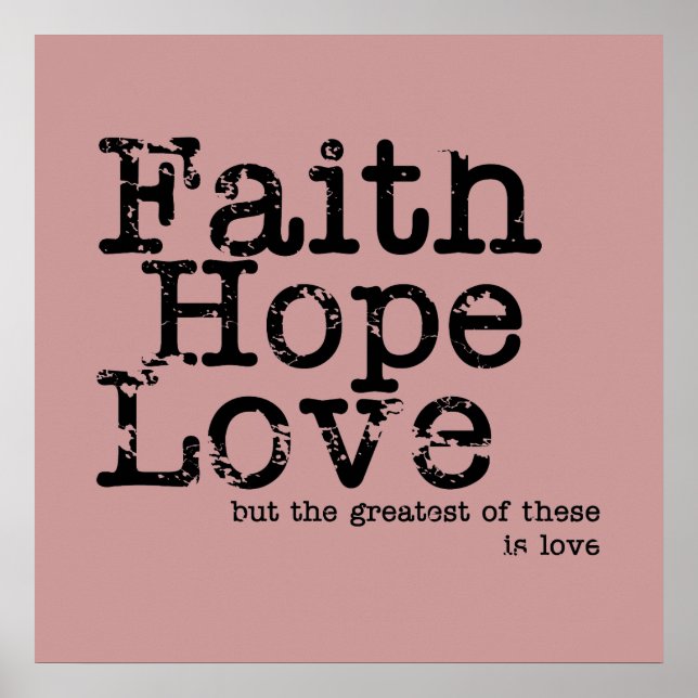 Vintage Faith Hope Kärlek Poster (Framsidan)