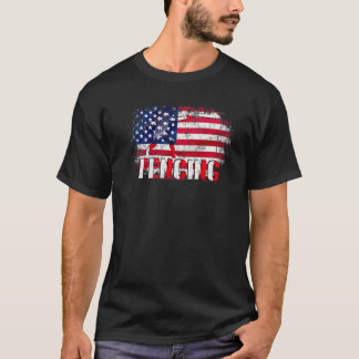 Vintage Fäktning Med Amerikansk Flagga För Fäktare T Shirt