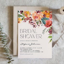 Vintage Fall Blommigt Bouquet-Möhippa Inbjudningar