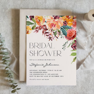 Vintage Fall Blommigt Bouquet-Möhippa Inbjudningar