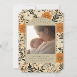 Vintage Fall Botanical 2 Fågelmeddelande Inbjudningar