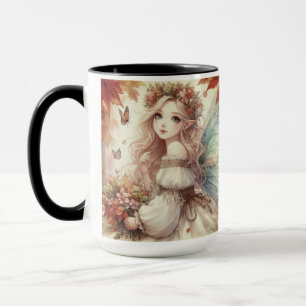 Vintage Fall Fairy with Höst löv Mugg