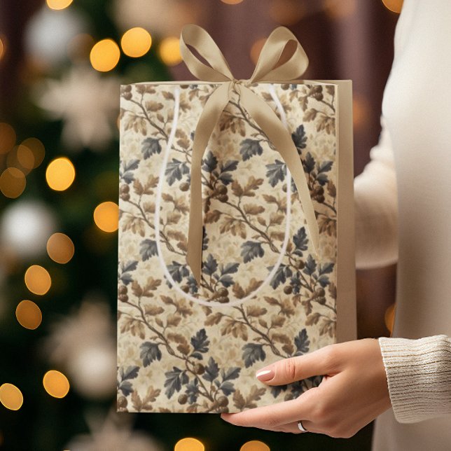 Vintage Fall Oak Löv | Elegant Blue och Guld (Skapare uppladdad)