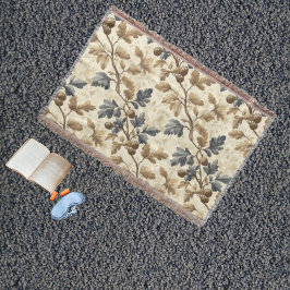 Vintage Fall Oak Löv | Elegant Blue och Guld Filt