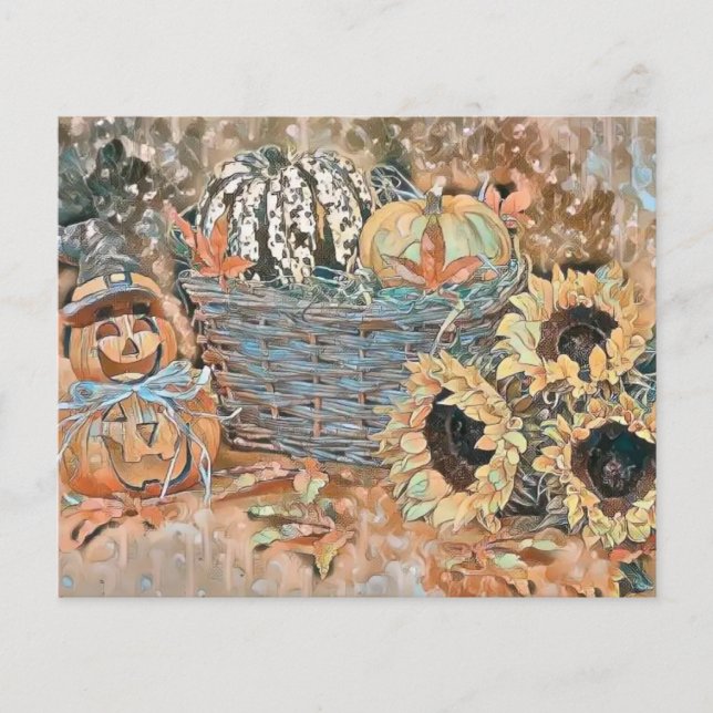 Vintage Fall pumpor höst färger vattenfärg (Framsida)