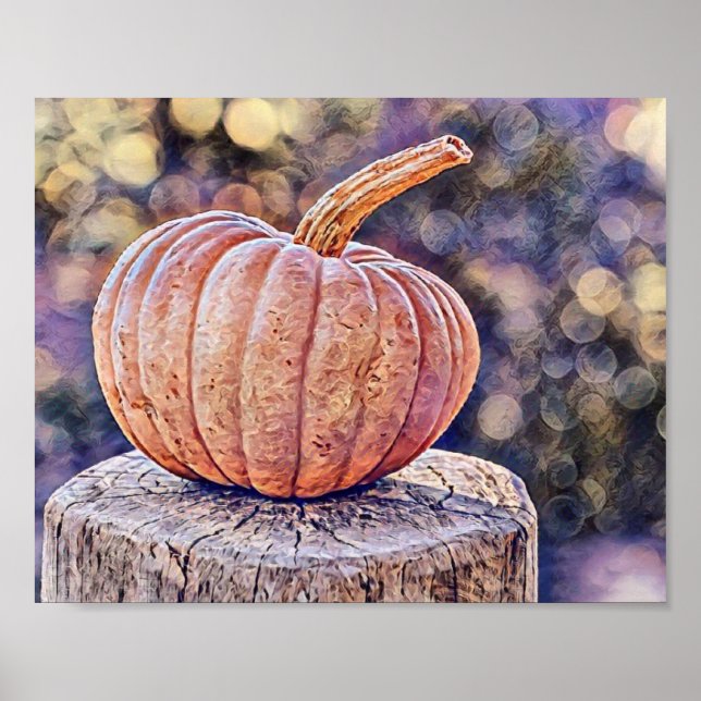 Vintage Fall pumpor höst färger vattenfärg Poster (Framsidan)