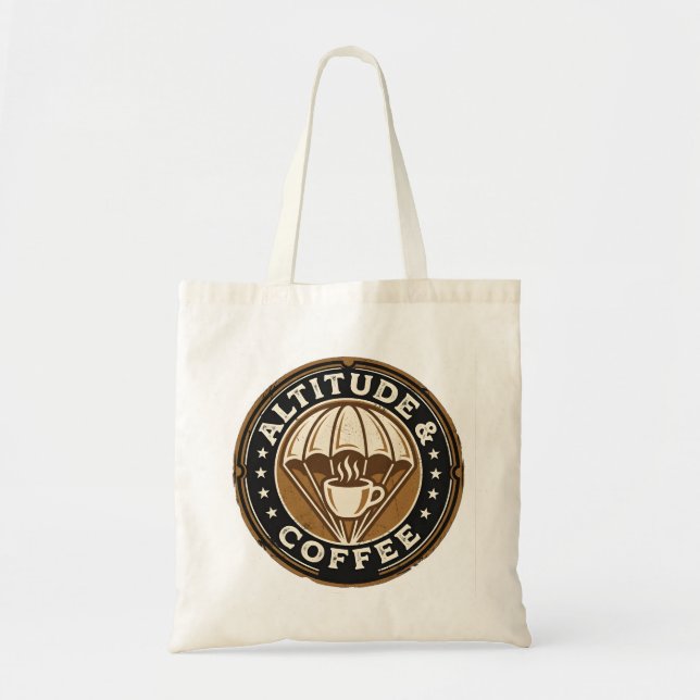 Vintage Fallskärm & Kaffe Tygkasse (Framsidan)