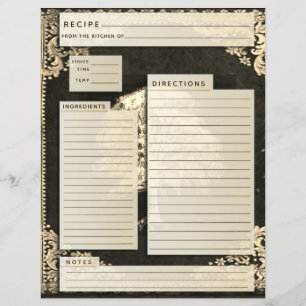 Vintage Familj Recept Infogning