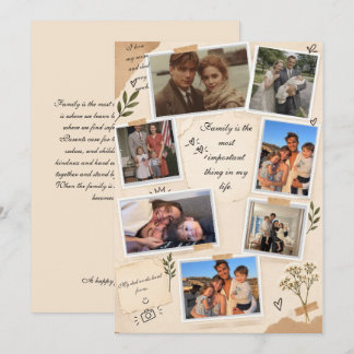 Vintage familjefoto collage tackkort tack kort
