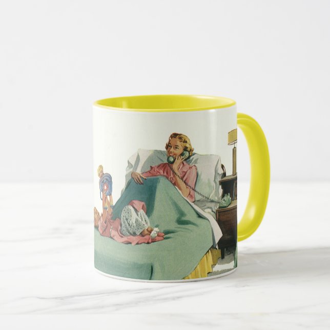 Vintage-familjen betjänar Mamma Breakfast i Bed Mugg (Framsida höger)