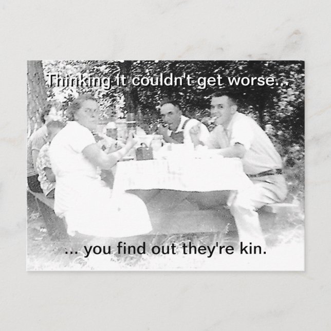 Vintage Familjepiknik Vykort (Framsida)