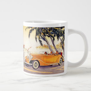 Vintage familjesemester i en cabriolet jumbo mugg