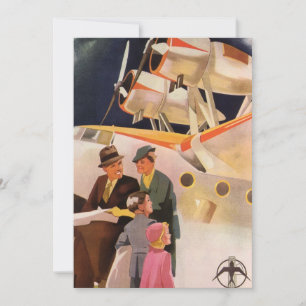 Vintage familjesemester med sjöflygplan med propel
