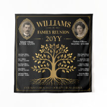 Vintage familjeträdsbanner, anpassad familjeåtertr
