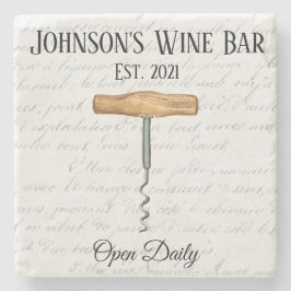 Vintage familjevinsbar signatur stenunderlägg