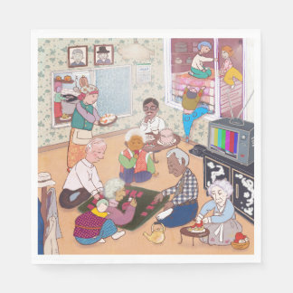 Vintage Family Art Napkin Pappersservett