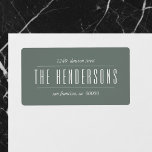 Vintage Family Name Green Address Fraktsedel<br><div class="desc">Modern and elegant bold script for family name. Add charm to your gifts and correspondeces with this impressive bold script.</div>