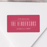 Vintage Family Name Red Address Fraktsedel<br><div class="desc">Modern and elegant bold script for family name. Add charm to your gifts and correspondeces with this impressive bold script.</div>