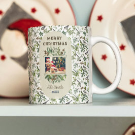 Vintage Family Photo Foliage Greenery jul Kaffemugg