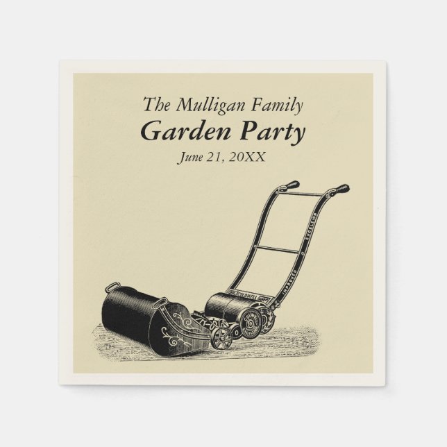 Vintage Family Reunion Garden Party Papper Napkins Pappersservett (Framsidan)