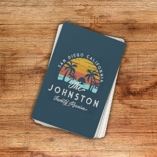 Vintage Family Reunion Retro Sunset Beach Handflat Casinokort