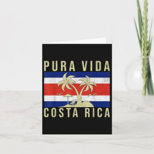 Vintage Family Vacation Costa Rica Flagga Pura Vid Kort