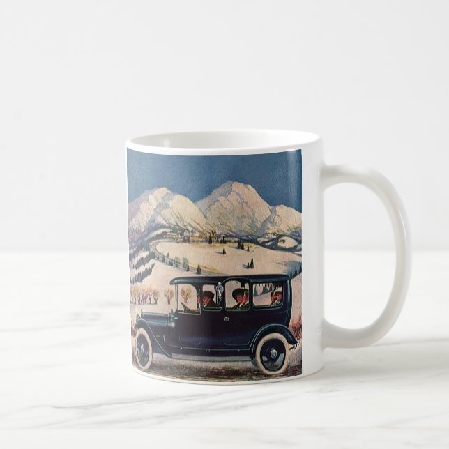 Vintage Family Vacation i Antique Automobile Car Kaffemugg (Höger)