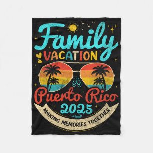 Vintage Family Vacation Puerto Rico 2025 Puerto Ri Fleecefilt