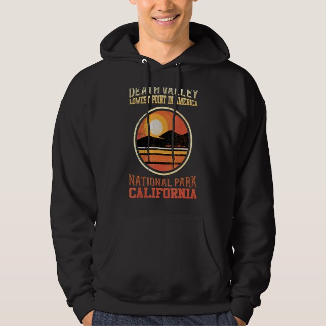 Vintage Family Vacation Travel Death Valley Hiking Hoodie (Framsida)